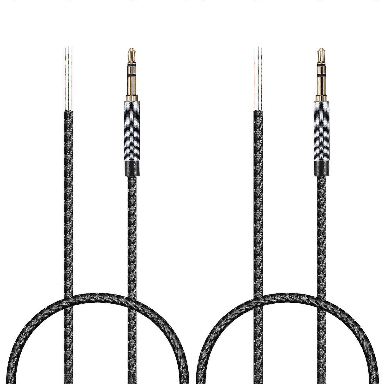 Headset Cord High-Fidelity Transmission 13.8x0.2x0.2in Woven Wire For Music Player Conversion 2Pcs