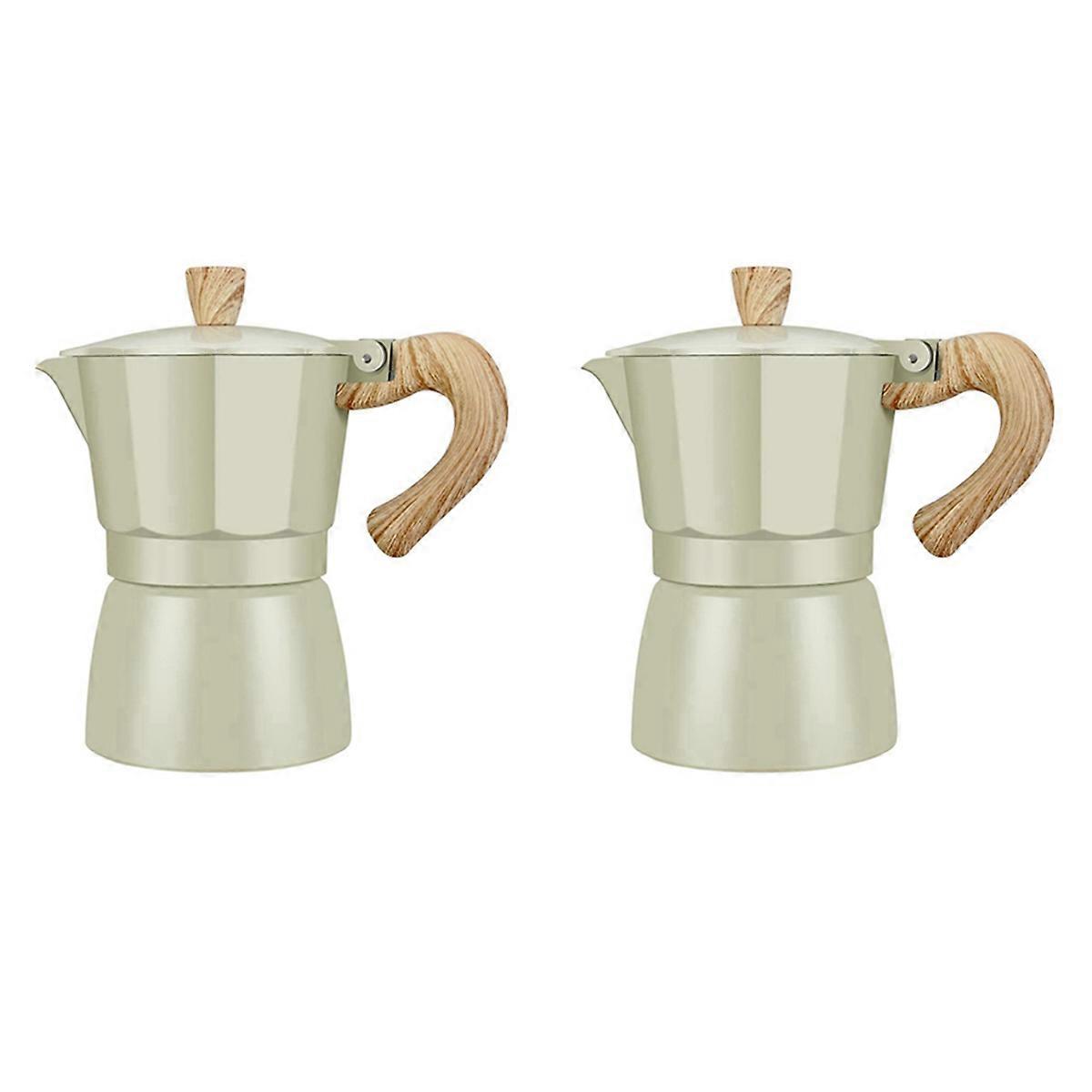 2X Mocha Coffee Maker Italian Espresso Coffee Machine Percolator Pot Stovetop Coffee Maker 150Ml