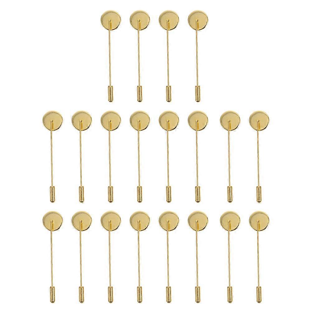 Label Pin Trays Brooch Blank Base Diy Crafts Personal 20Pcs