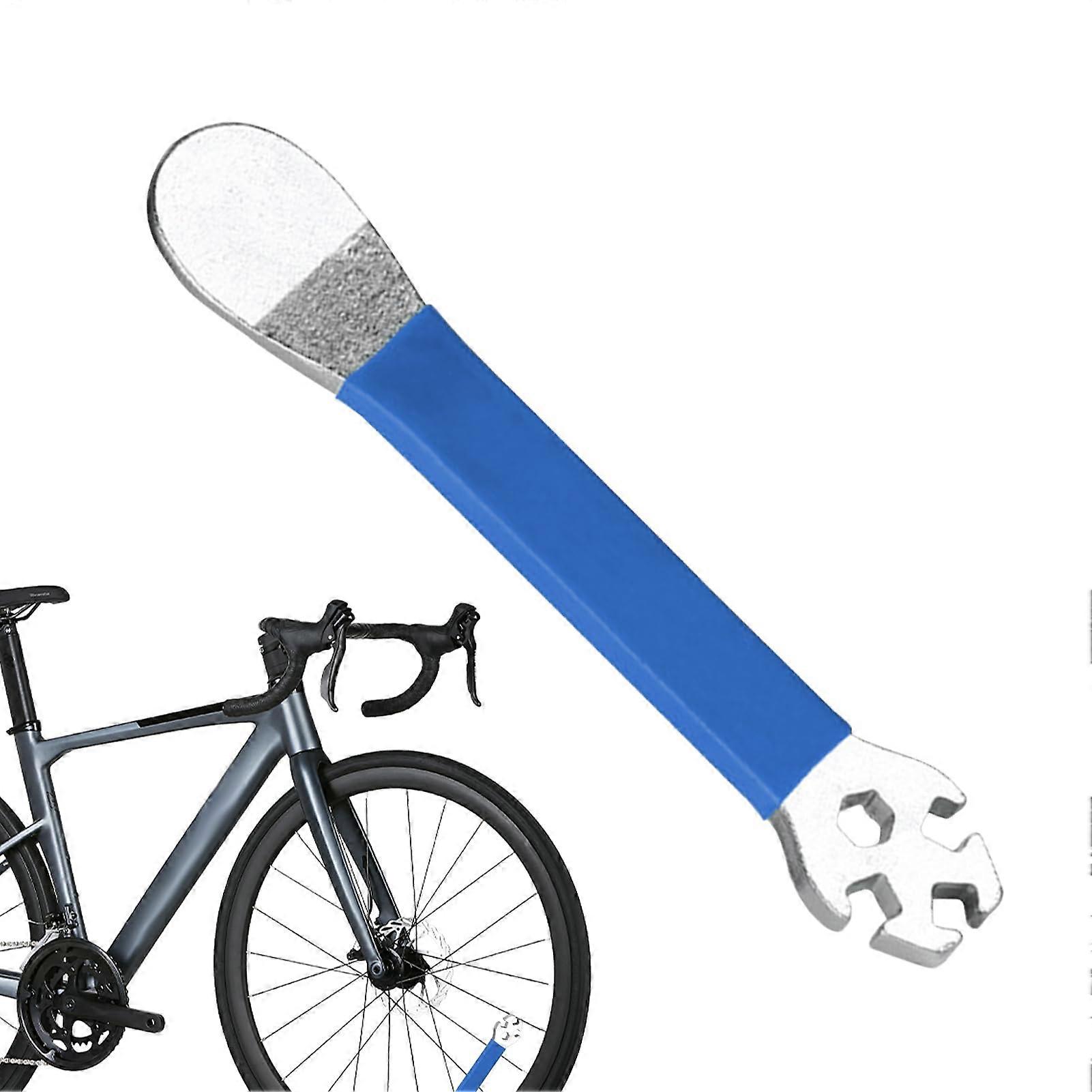 Spoke key for bicycles, Multifunctional tool for   Precise longhandle key for maintenance Blue