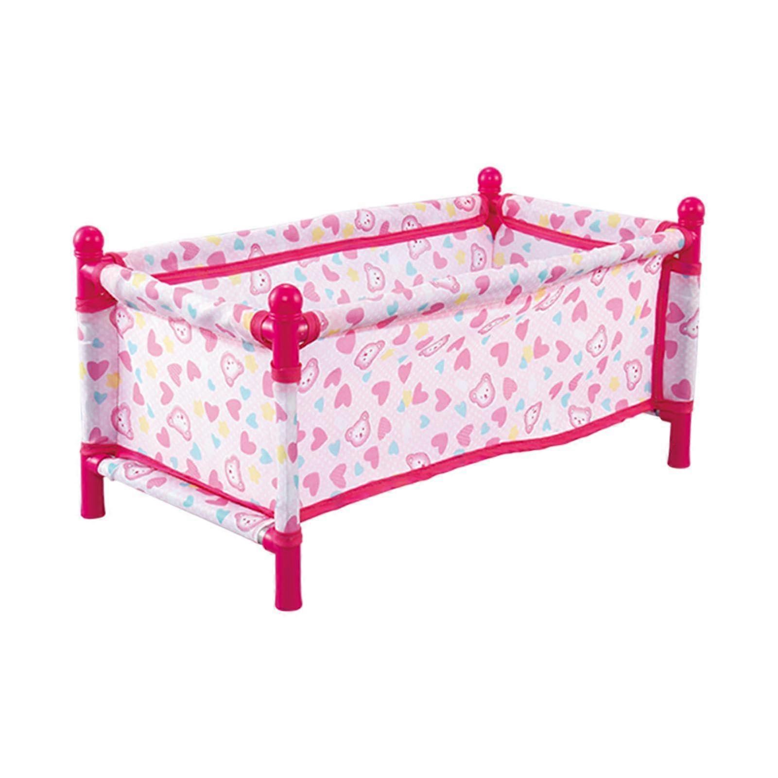 Children's Doll Cradle with Realistic Design, Ideal for 18-Inch Dolls, Includes Accessories and Pram Features