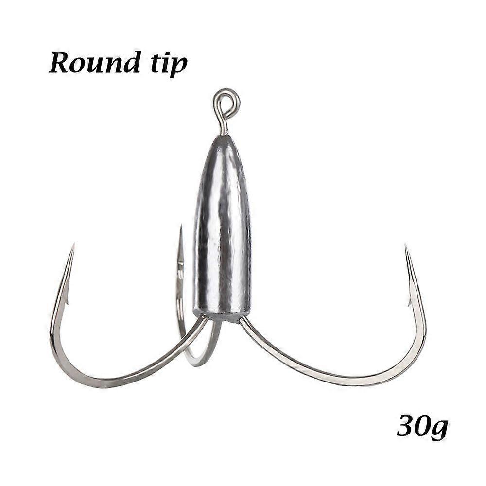 Carbon Steel Sharp Barb Durable Head Sharpened Lead Sinker Weight Fishhook Fishing Treble Hooks