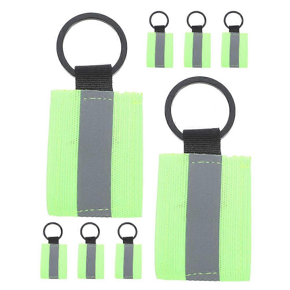 Reflective Ornament Keychain Label Tag Detachable Nylon 8Pcs