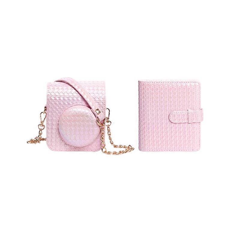 Instax Mini 12 camera case & photo album set, pink.