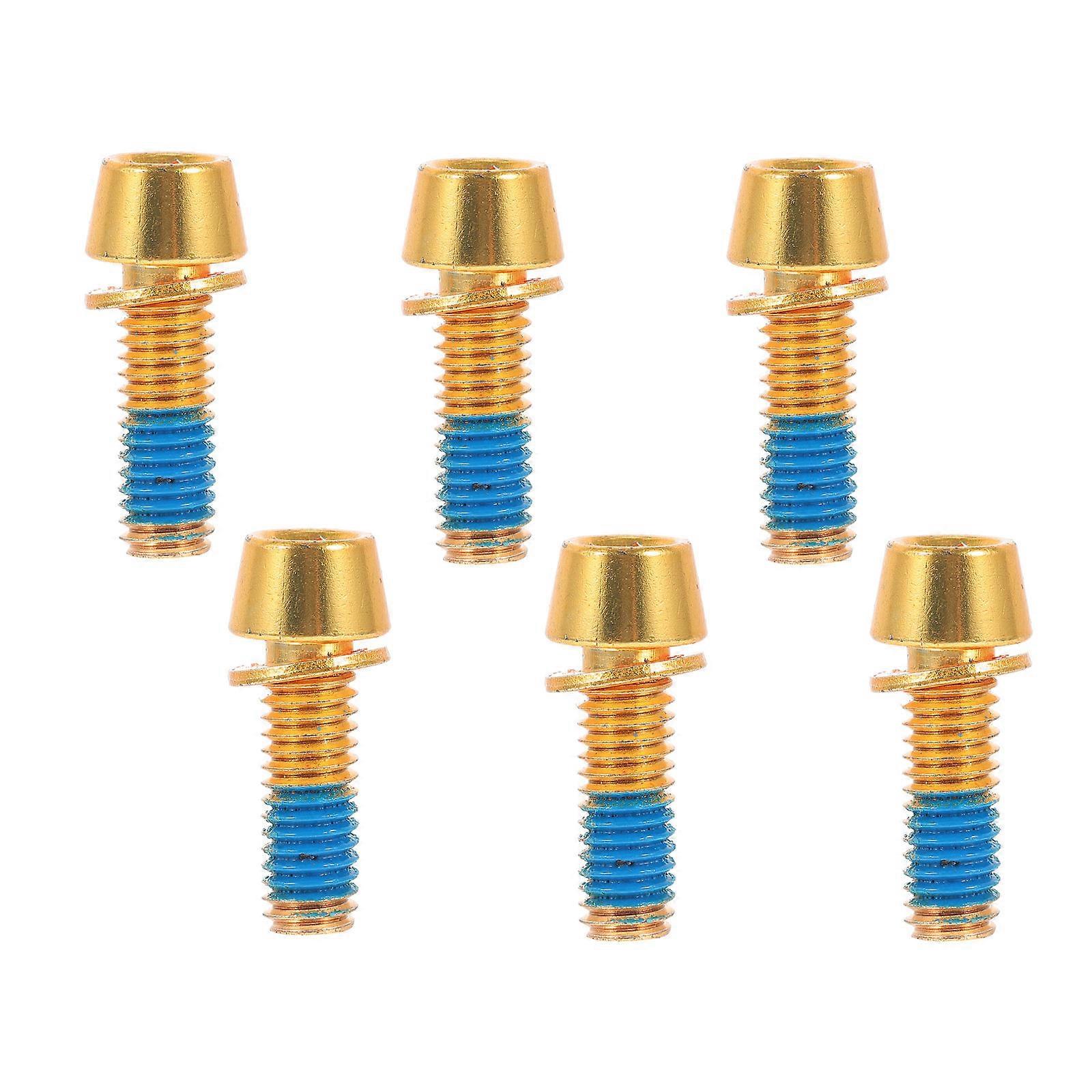 Disc Brake Screws Bike Rotor Bolts Cyclists Fastening Titanium Alloy 2.5x0.5x0.5cm 6Pcs