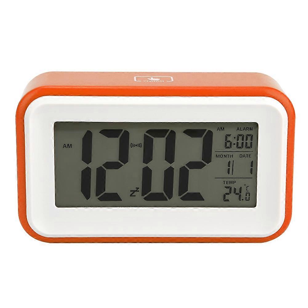 Multifunction Electronic Digital Alarm Clock with Temperature Display (Orange)