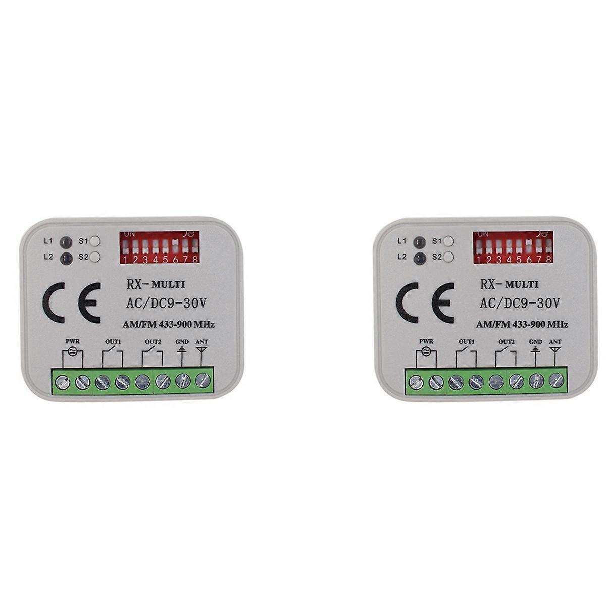 Garage Door Remote Control Receiver 2CH Controller Switch White