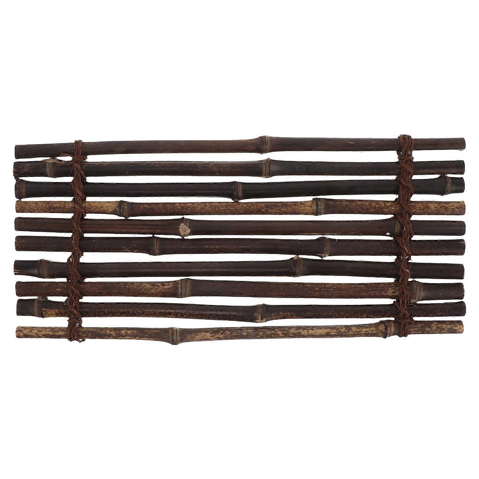 Fence Ornaments Mini Fence Sushi Tray Dark Brown 13.4X5.9X0.4in Table Protection 1Set