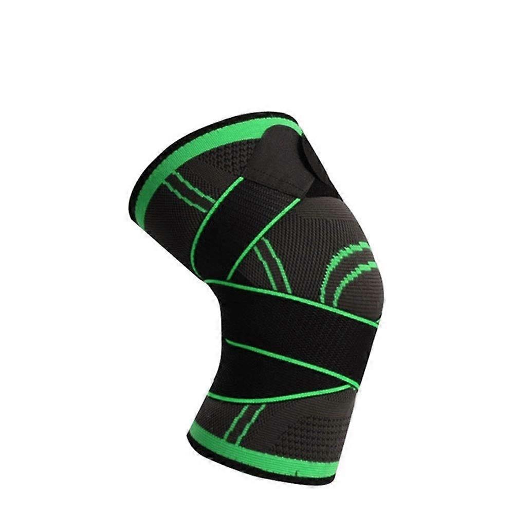 Knee Brace Sport Kneepad Men Pressurized Elastic Knee Support Fitness Walking Basketball Volleyball Brace Protection (Green, XXLarge)