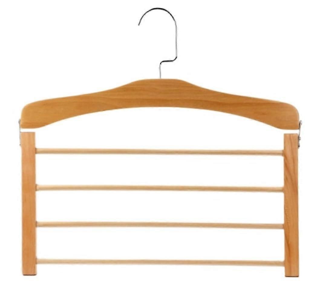 Wooden Trouser Hanger 5pcs Space Saving Cascading Wardrobe Organizer