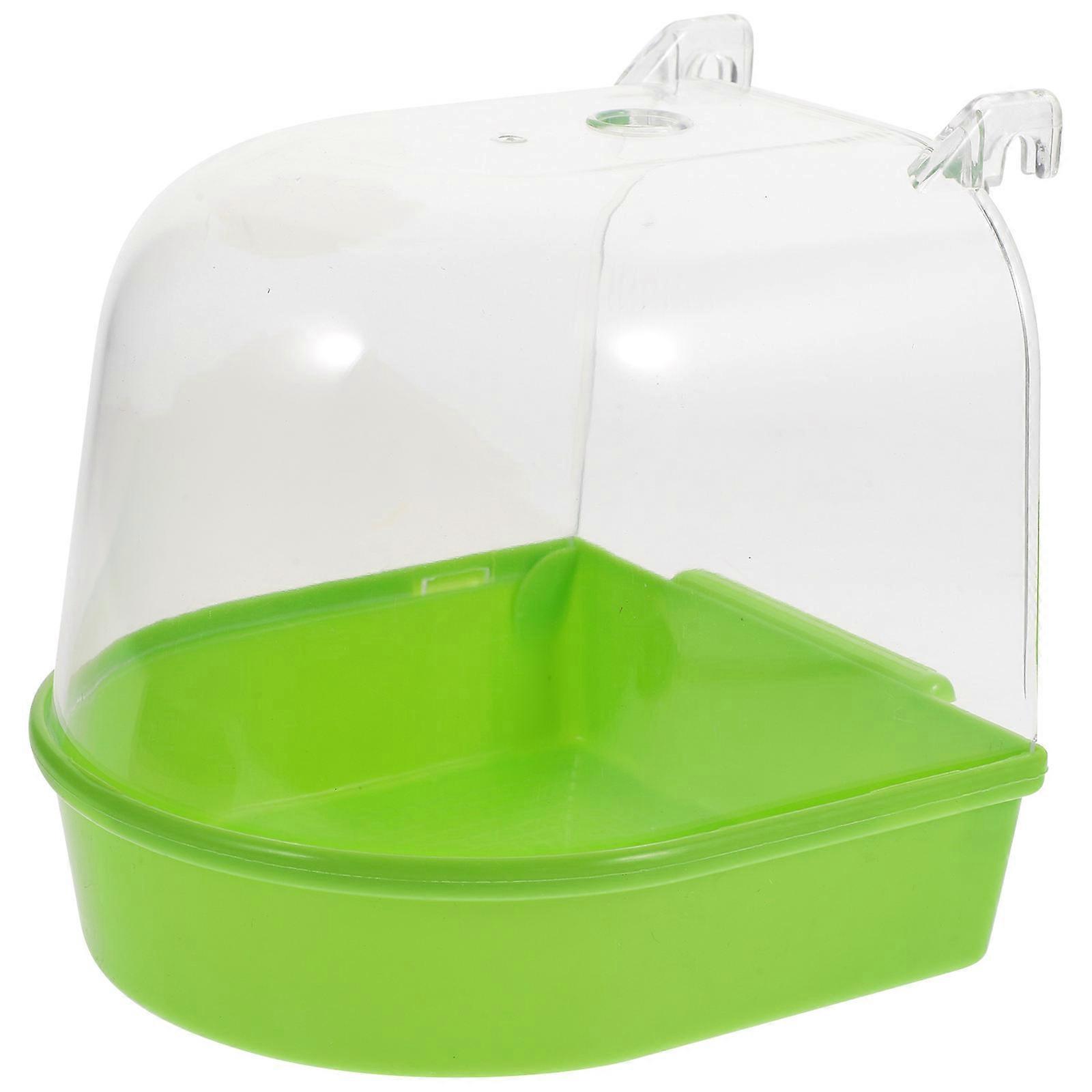 حمام قفص الطيور للببغاء صندوق استحمام الطيور الإبداعي أخضر 13.5X13X12.5 سم تنظيف 1 عبوة