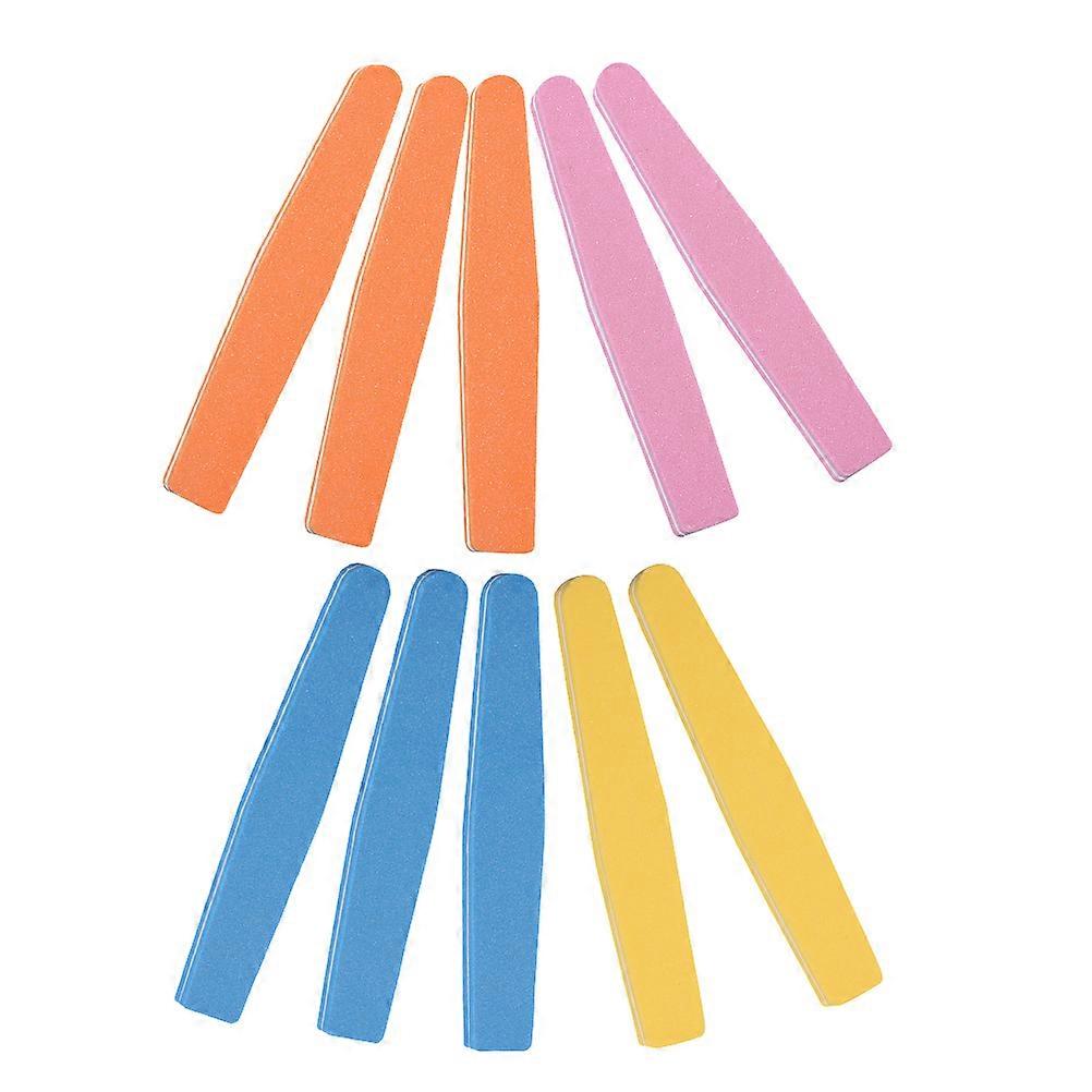 Assorted Color Nail File Block for Daily Pedicure Use 10Pcs Set