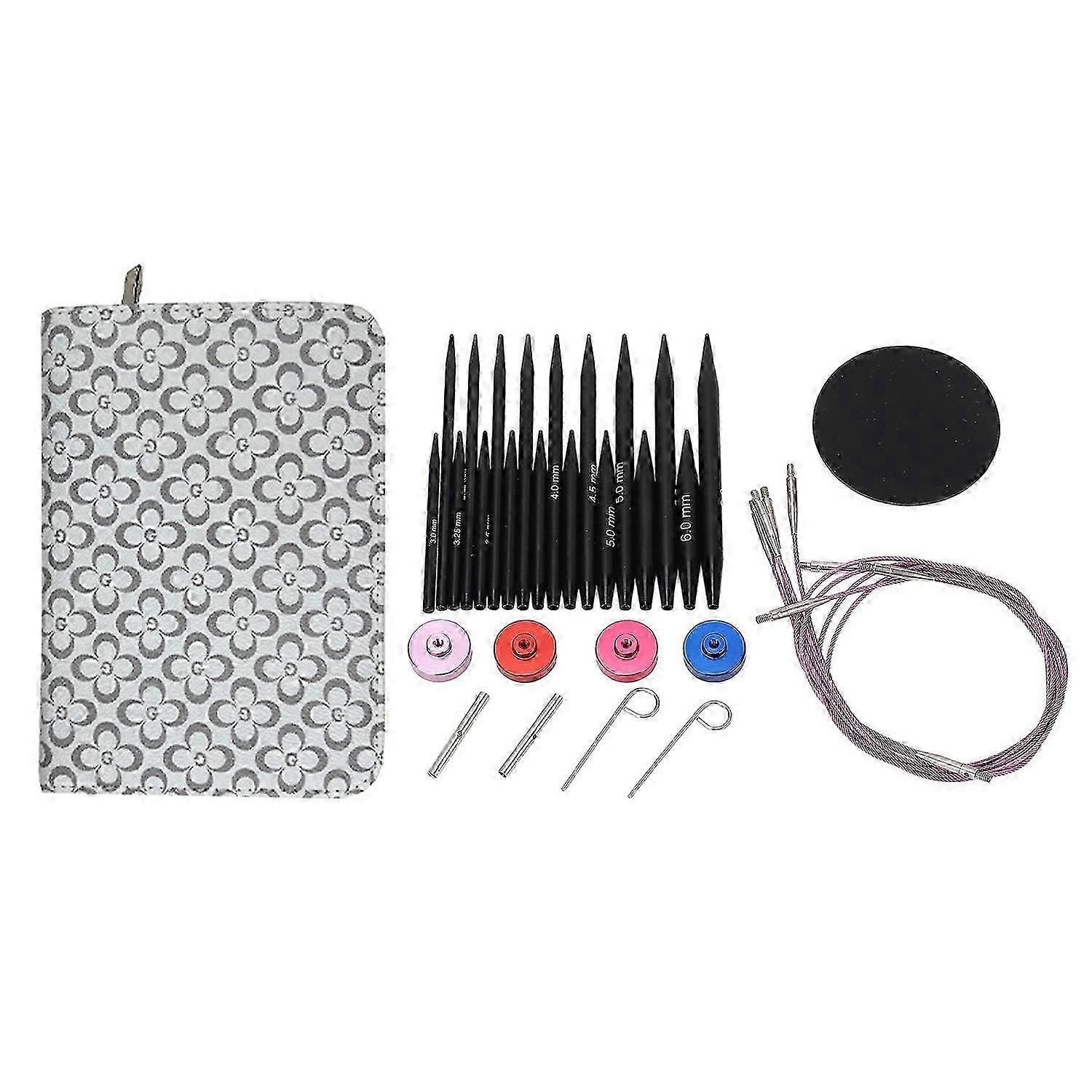 Circular Knitting Needle Set Interchangeable Needles Set with Storage Bag for Crafting Weaving Proje
