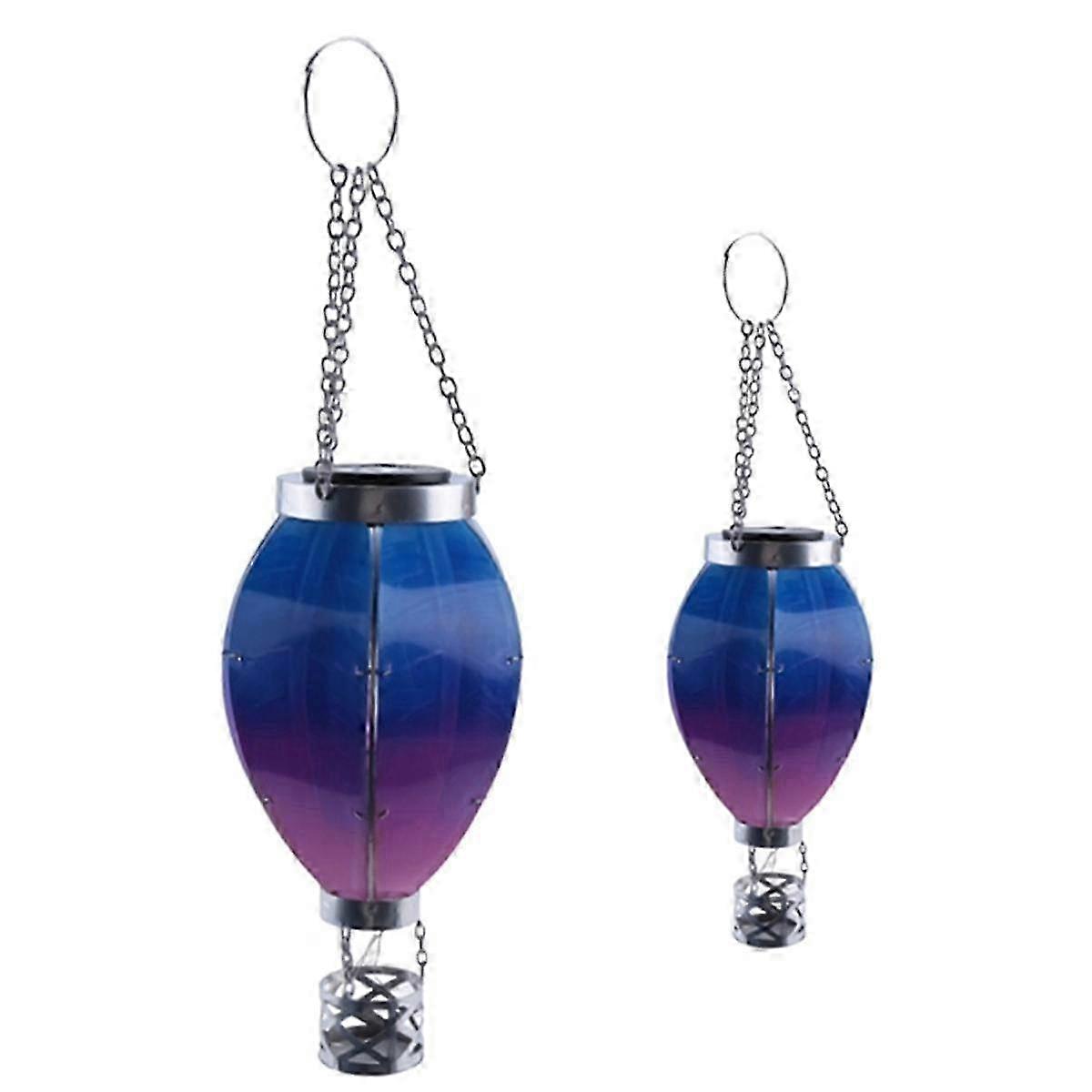 Kunst & Geschenk Solar Heißluftballon Laterne - Hängende solarbetriebene LED-Leuchten, wasserdicht tragbar dekorativ, 2er Set