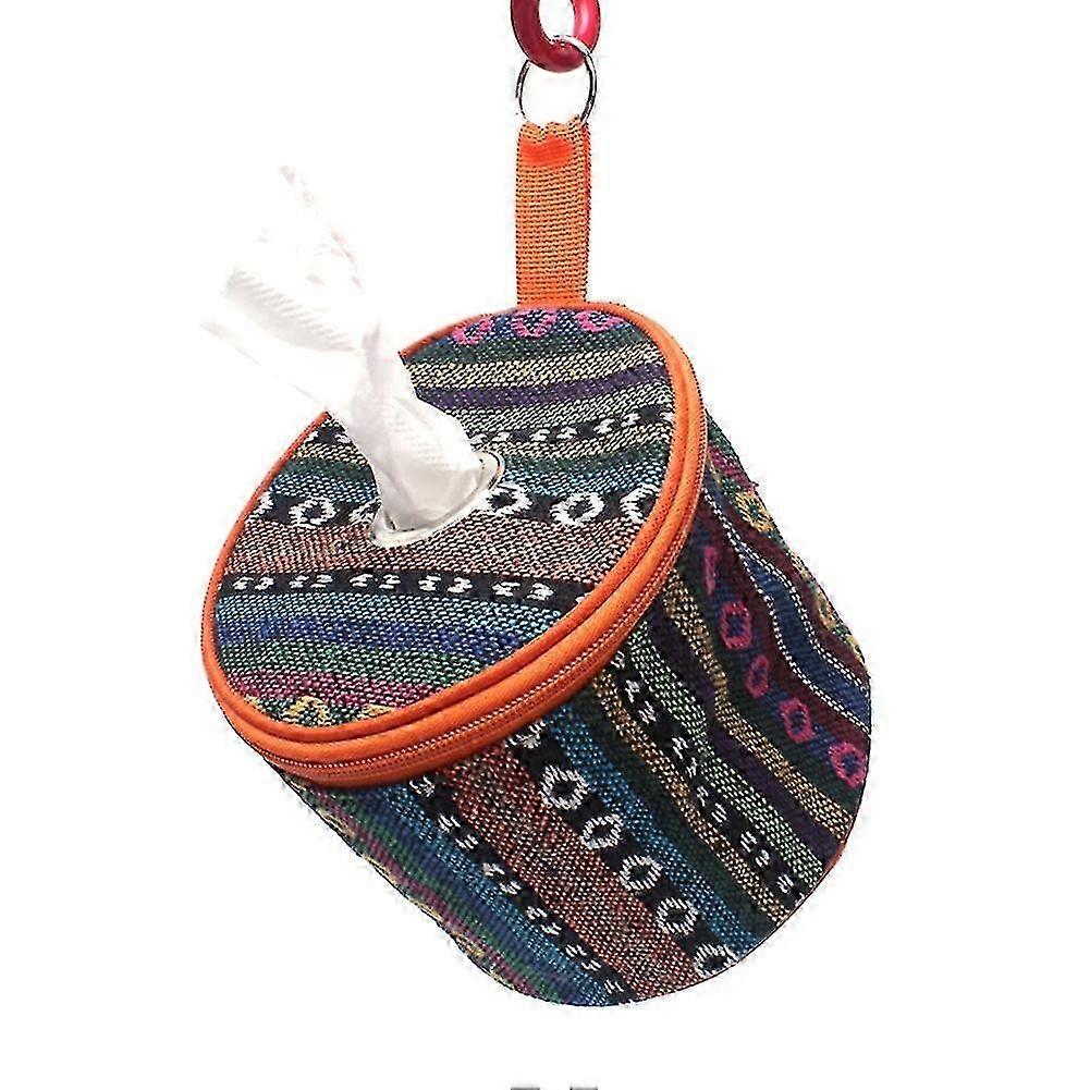 Toilet Paper Tissue Box Holder with Ethnic Handle for Outdoor Camping Storage