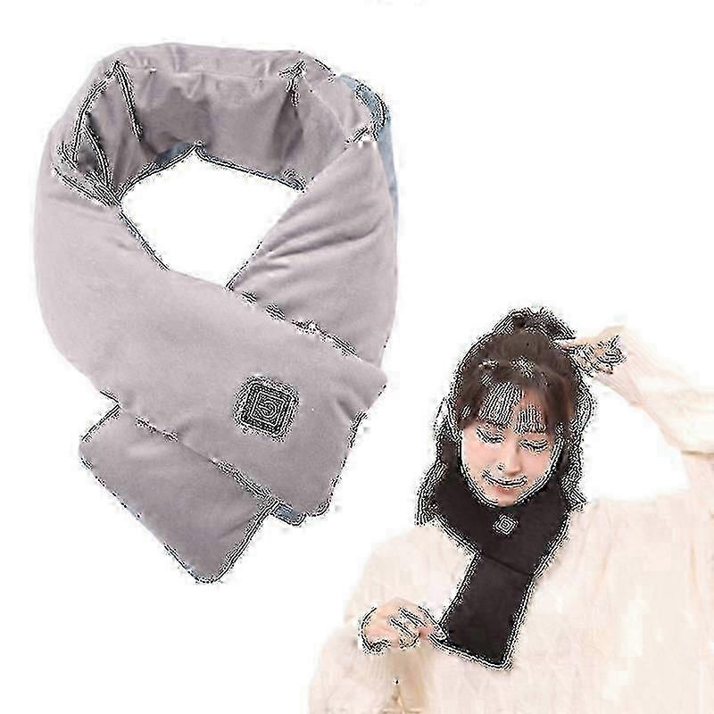 Rechargeable Electric Heated Neck Wrap for Heat Therapy and Soreness Relief in Grey