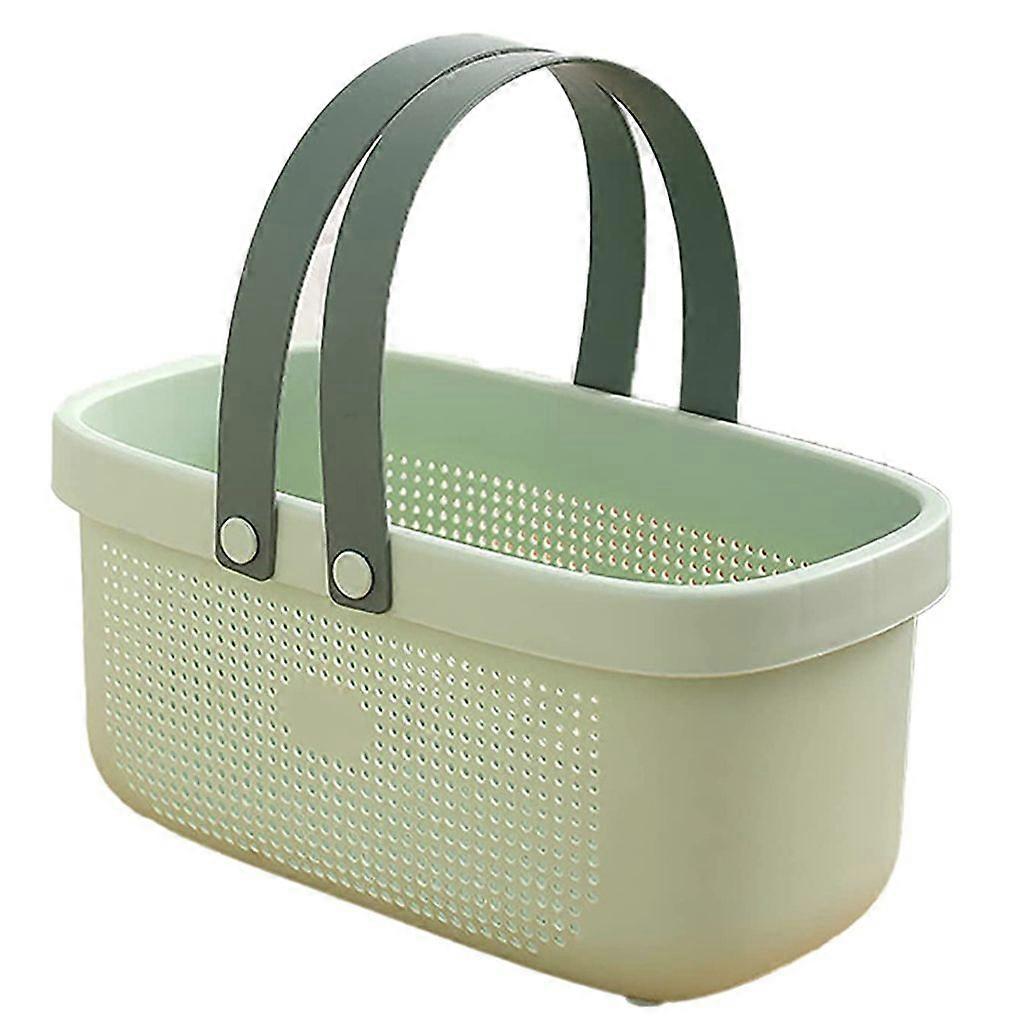 Small Plastic Shower/Bath Organizer with Dorm Shelf Closet Handles - Stores Soap, Shampoo, Conditioner, Comb, Brush, Lime Green, Large