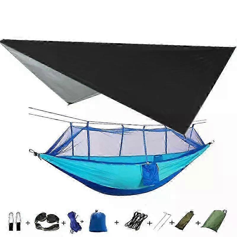 Portable Nylon Hammock Tent with Mosquito Net & Rainfly, Ideal for Camping, Hiking, and Travel