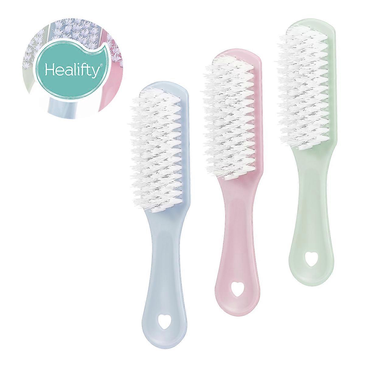 Small Brushes For Cleaning Healifty PP Material For Bathroom Use 17x35x2cm 3Pcs Blue Green Pink