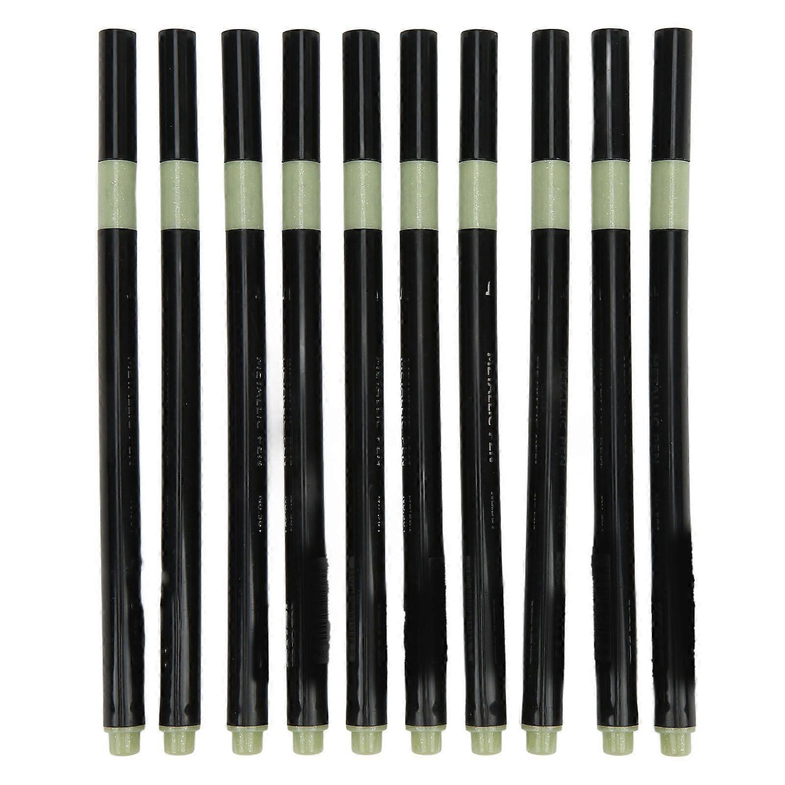 2025 Latest Model  10pcs Metallic Marker Water Based Lightgreen Ink Thin Rod