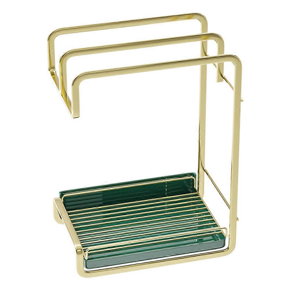 Elegant Wall Mounted Kitchen Draining Rack with Sponge Holder and Towel Storage – Lightweight Space Saving Design for Efficient Kitchen Organization