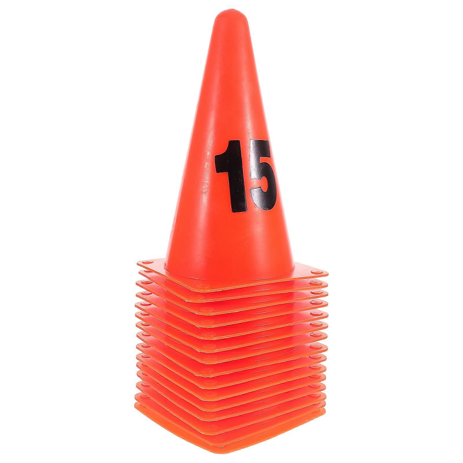 15pcs Durable Soft Training Cones for Football & Basketball – Lightweight Portable Numbered Markers for Agility Drills and Sports Training