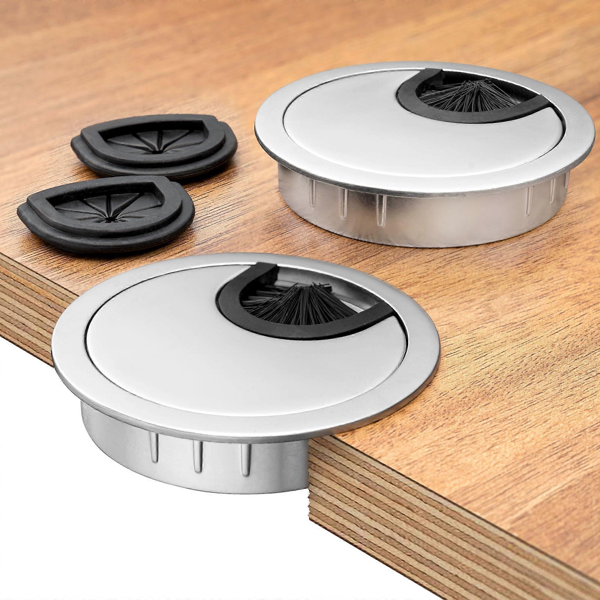 2 Pieces Metal Desk Cable Grommets - Desk Cable Management