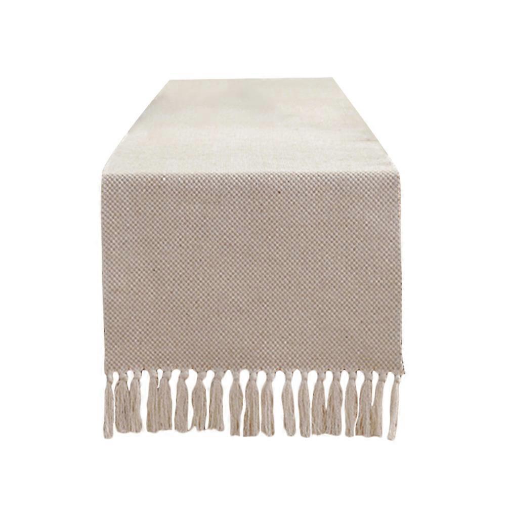 Bohemia Table Runner Farmhouse Dining Table Rustic Style Beige 160X33cm Practical for Household Users 1Pcs