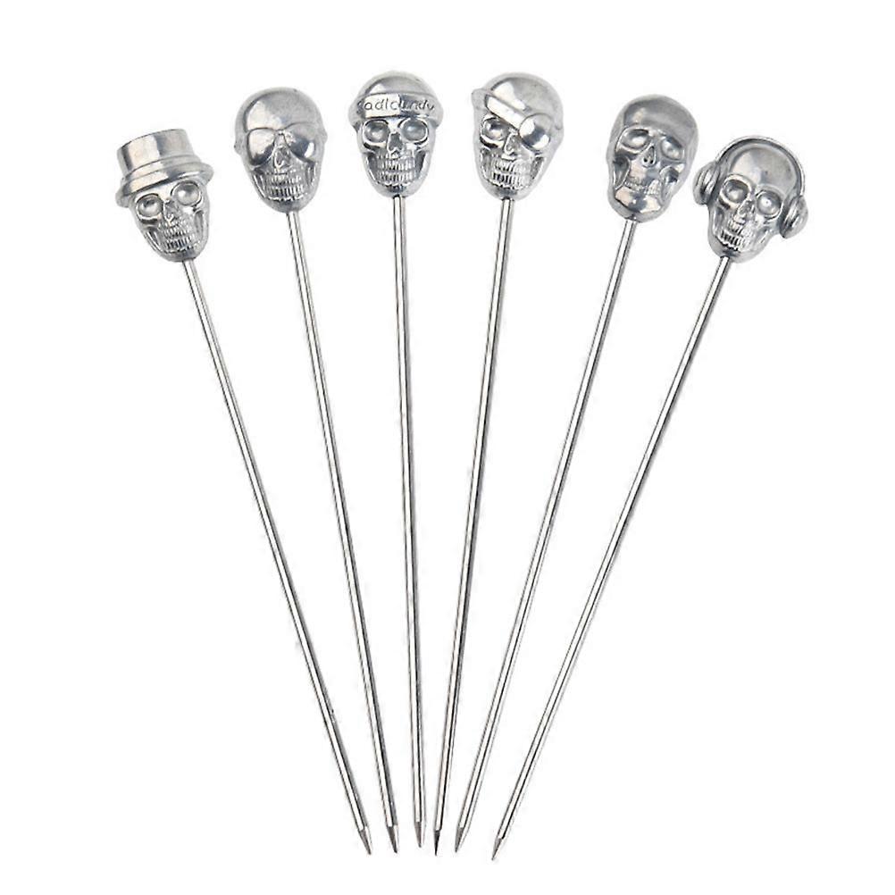 Skull Picks pentru gustare Pick Silver 6Pcs