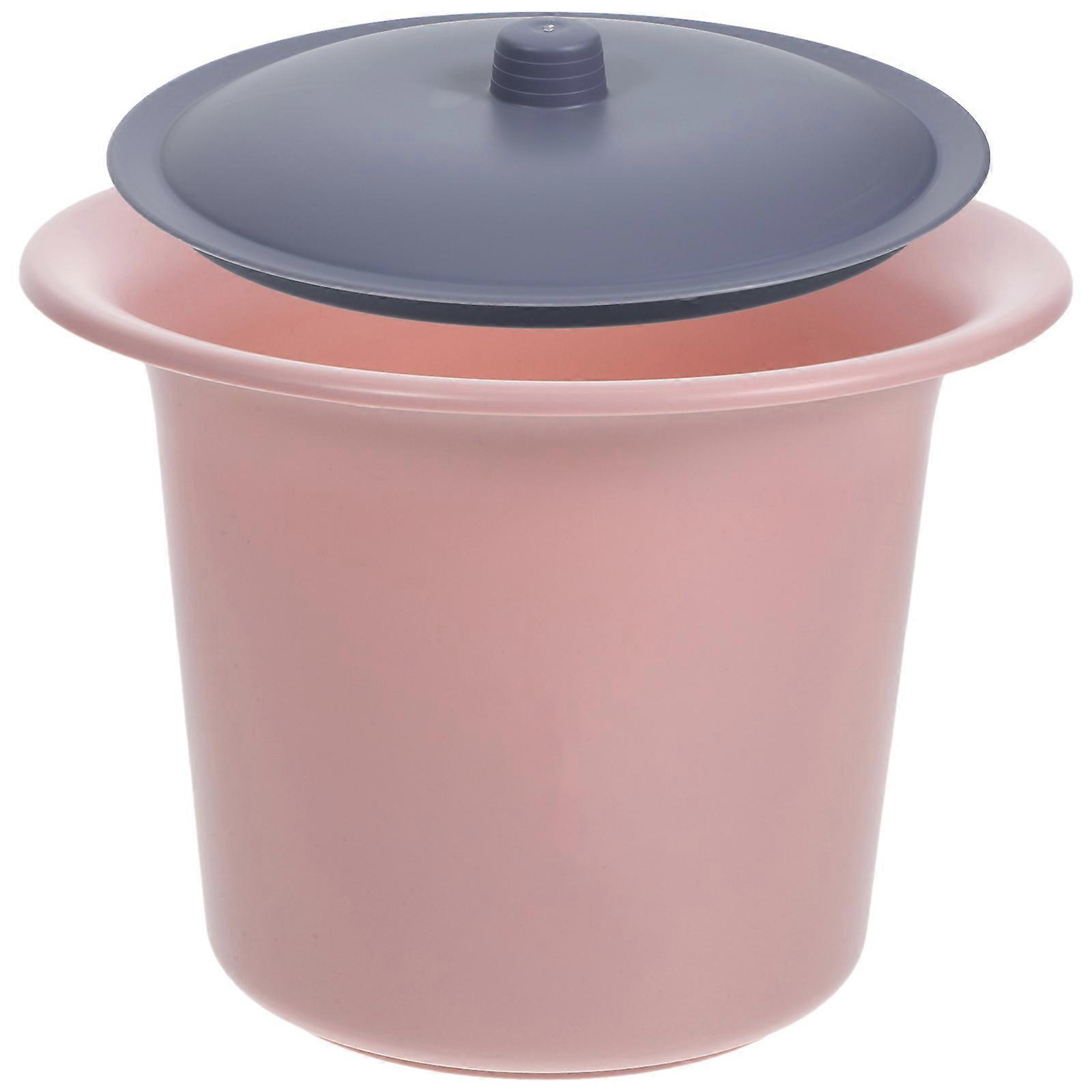 Portable Unisex Chamber Pot with Odor Resistant Lid, Sealed Urinal Basin for Home, Travel, Disabled and Elderly Use, Flat Base Plastic Urine Bucket