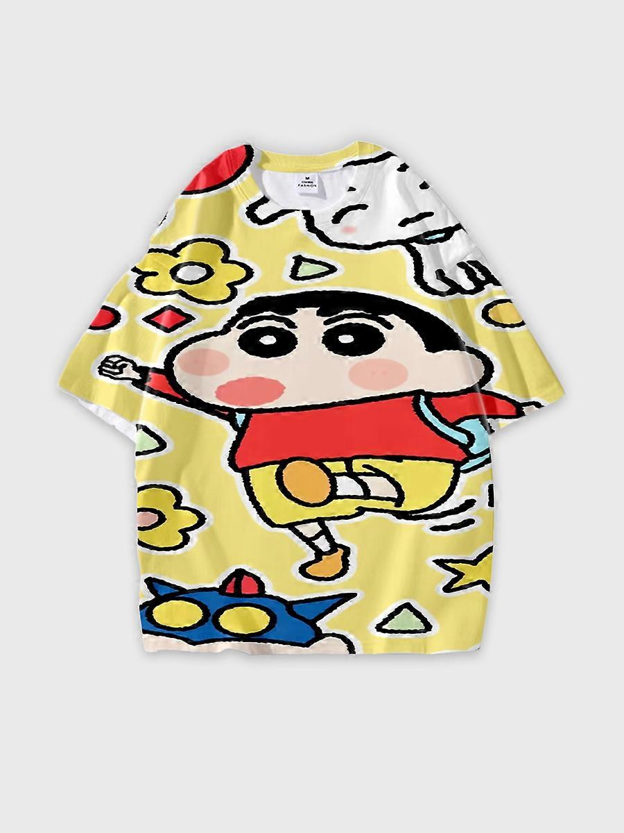 T-shirt round neck Pattern loose short sleeve JW723