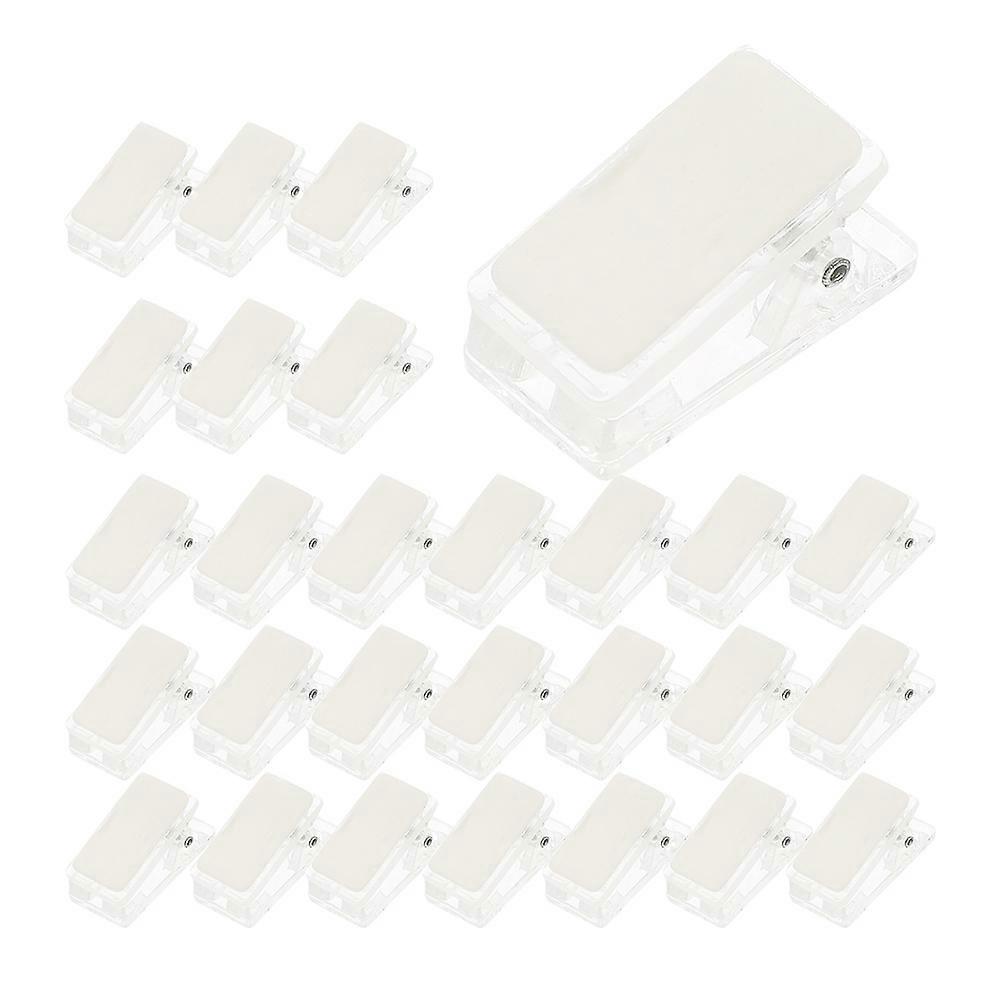 60pcs Mini Self Adhesive Badge Clips for ID Cards – Clear Plastic, Compact & Portable, Easy Attachment for Office Name Tags & Work Badges