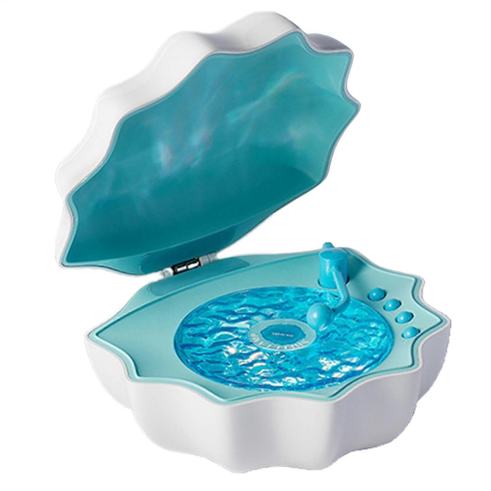 Shell Speaker Lamp Seashell Shaped Night Light With Ambient Light And Waves Music Player Shower Speaker Blue