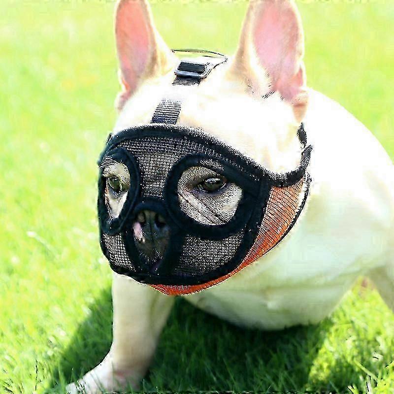 Adjustable short muzzle dog muzzle breathable mesh suitable for small, medium and large dogs