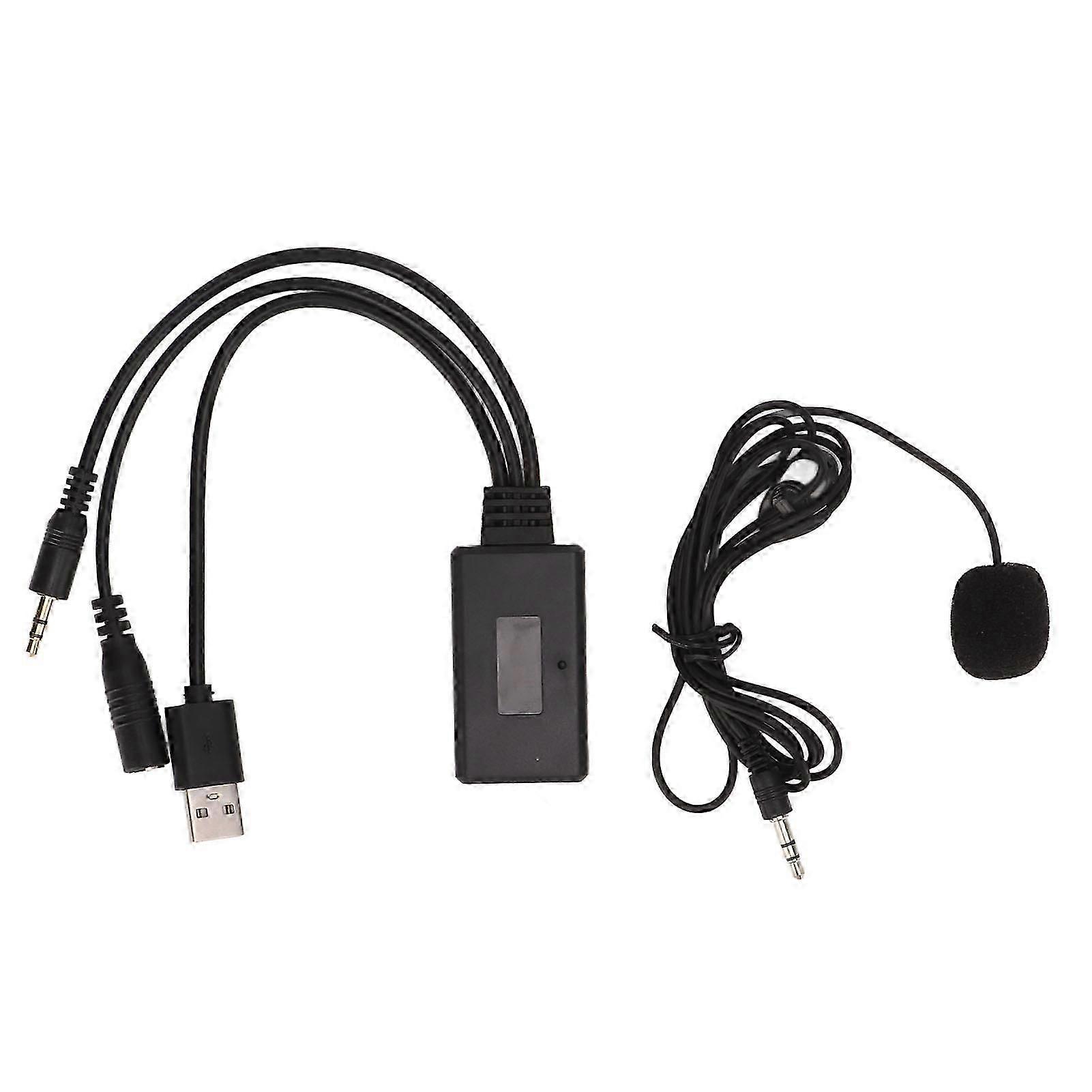 Car Bluetooth 5.0 Wireless Module 1.5m Cable Hands Free Microphone for Automobiles AUX AUX IN Port