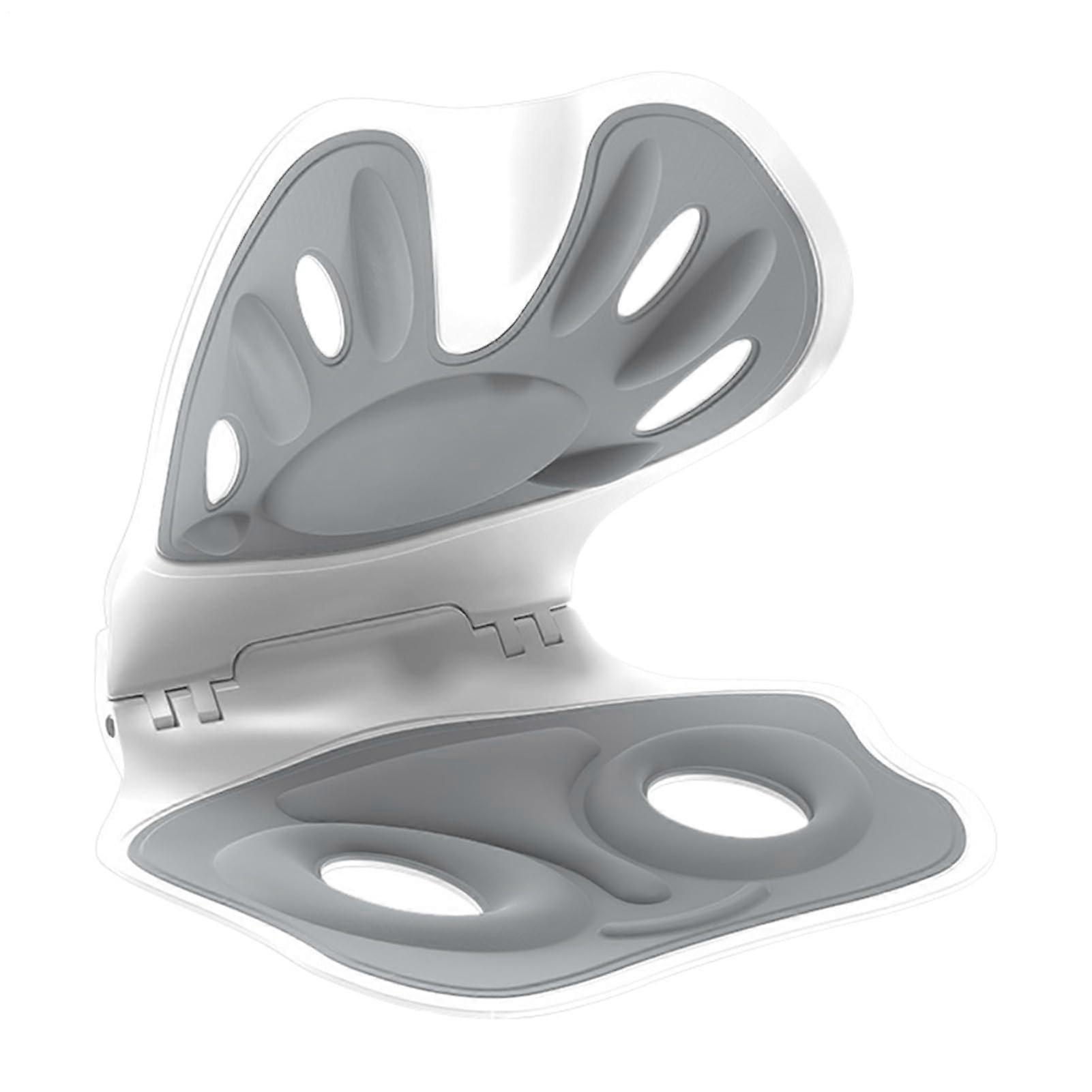 Foldable Lumbar Spine Chair, Back Support Polish, Ergonomic Curve Design, Gray