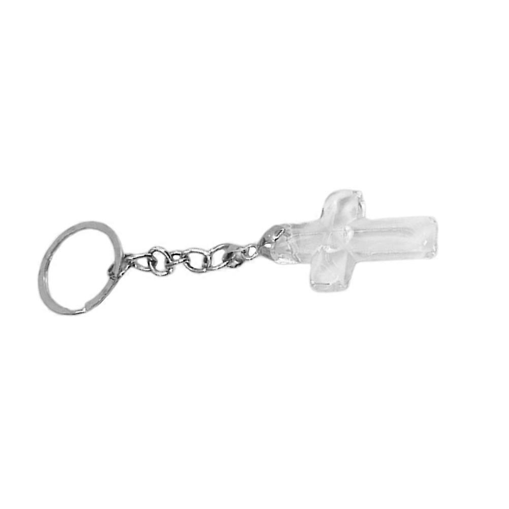 Crystal Cross Keychain with Decorative Pendant for Home Transparent Color Perfect Size