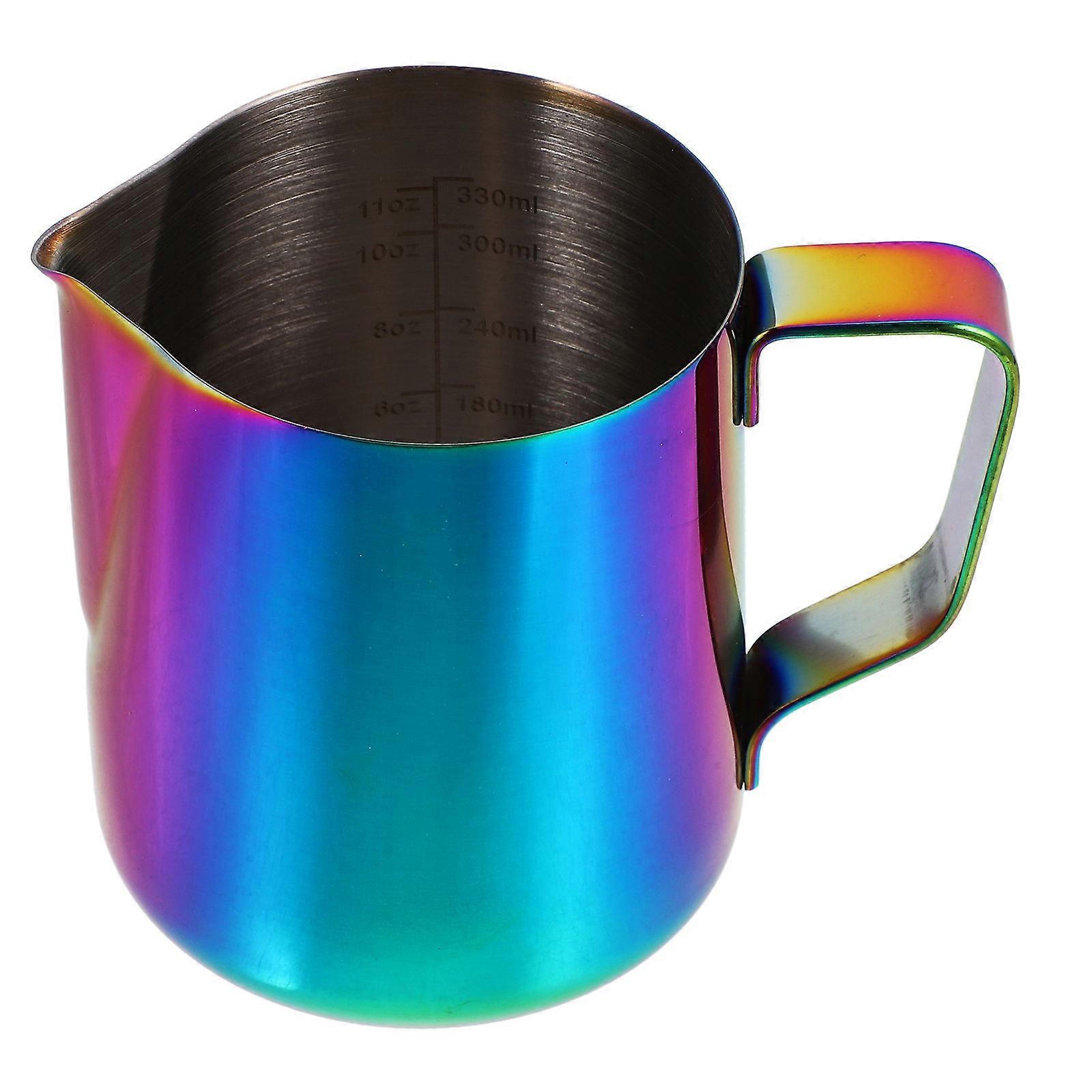 Stainless Steel Milk Frothing Pitcher with Ergonomic Handle for Latte Art and Coffee Drinks