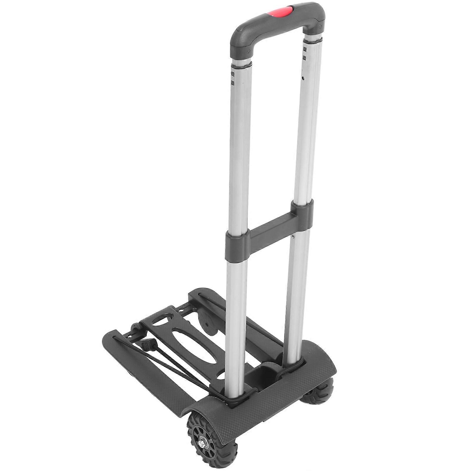 Folding Platform Cart Adjustable Telescoping Handle Heavy Duty Groceries Luggage Travel Home Use 18.9X11.8X4.3In Black 1Pcs
