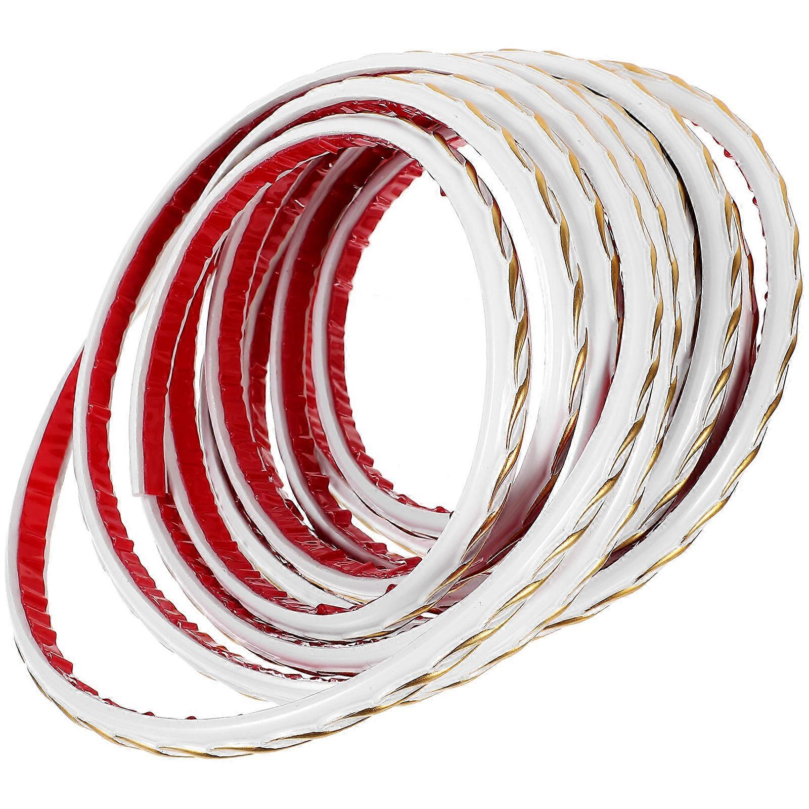 Flexible Molding Trim Self Adhesive for Decor Red PVC Good Bending 0.5 inch Width
