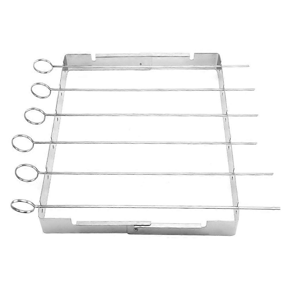 Stainless Steel BBQ Tool with Metal Skewers for Outdoor Use Silver Color Equipped with Long Skewers
