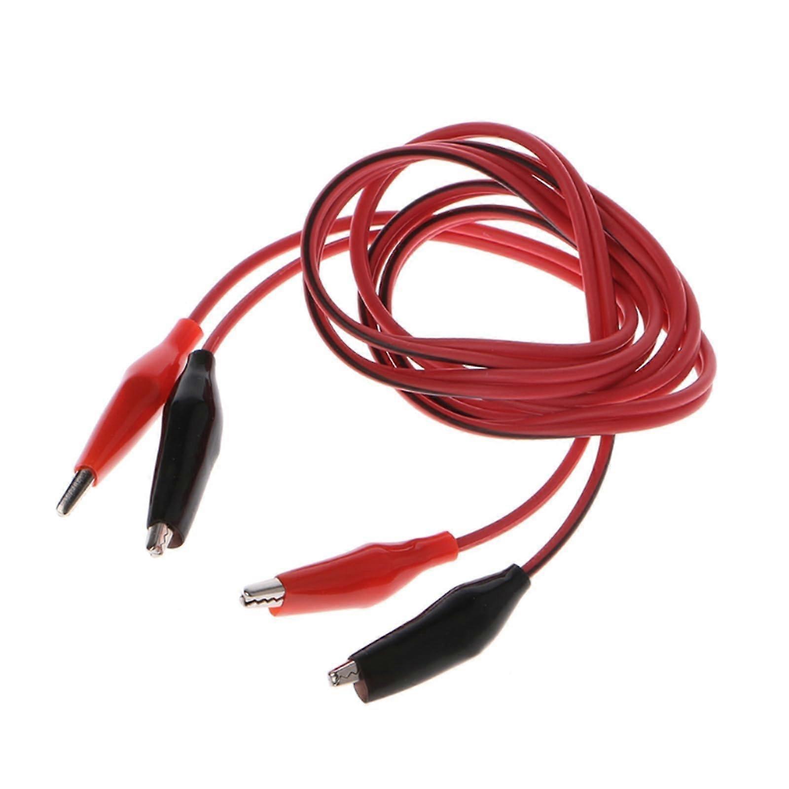 Black test leads with clips for jumper wire