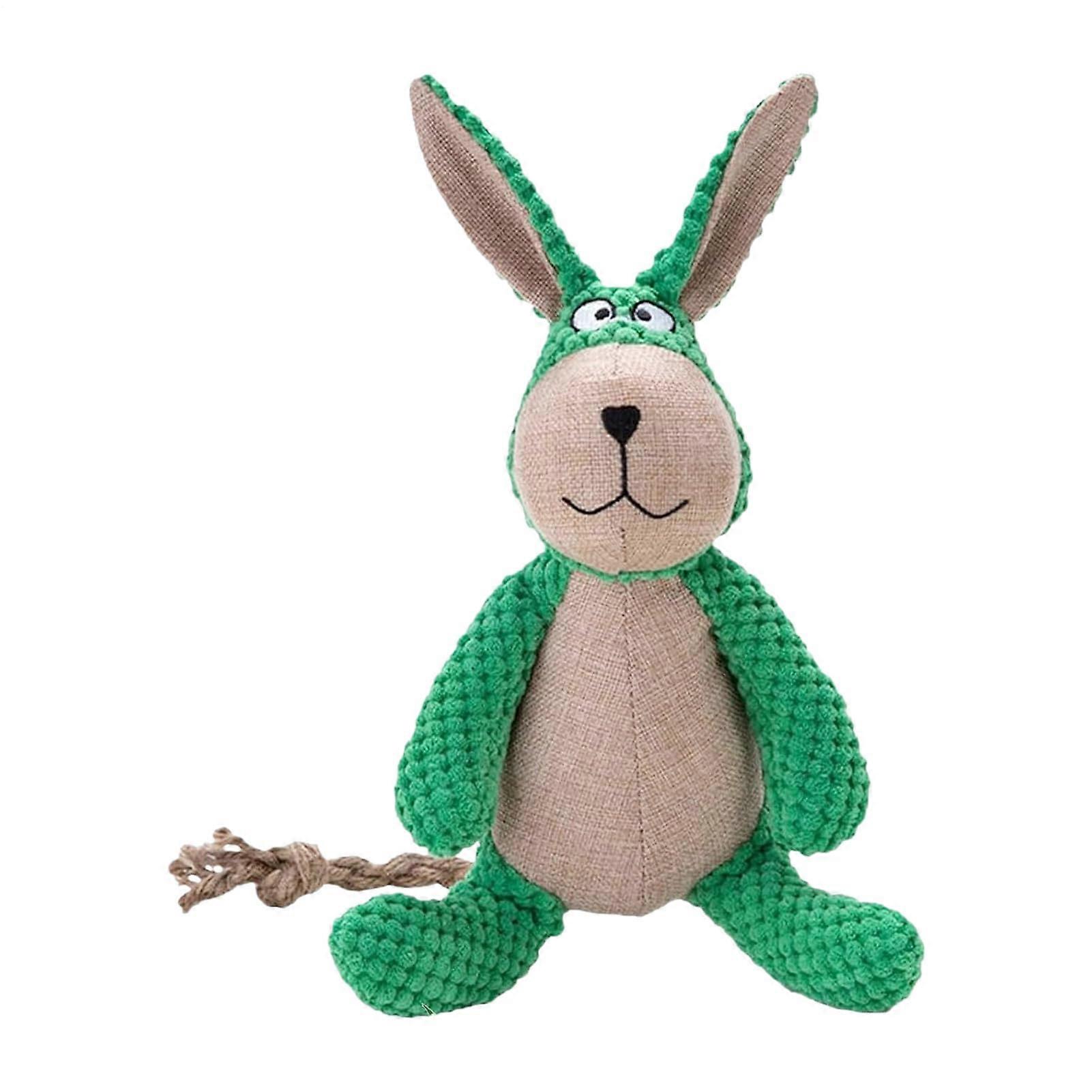 Bunny Squeaker Dog Chew Toy with Crinkle Sound, Soft Plush Rabbit for Puppy Teeth Cleaning and Playtime Training
