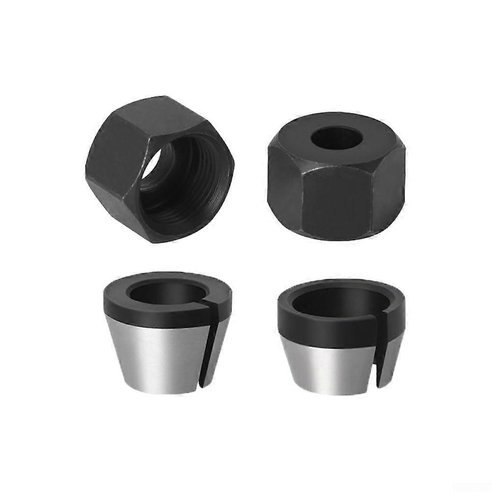 Efficient collet adapters with nut pairs for engraving applications