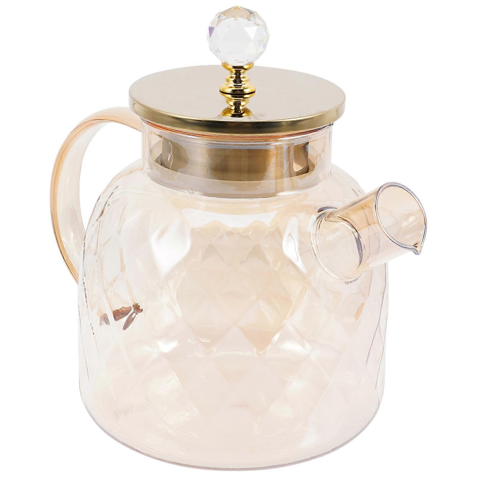 Transparent Glass Water Pitcher with Lid for Home Use Easy to Clean and Grip 50.2 oz