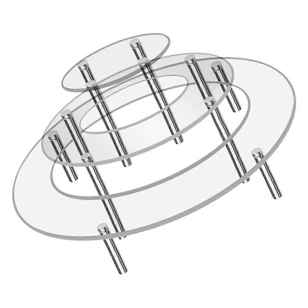 Acrylic Cake Display Stand for Cupcakes Desserts with Metal Base 3 Pieces in Different Sizes