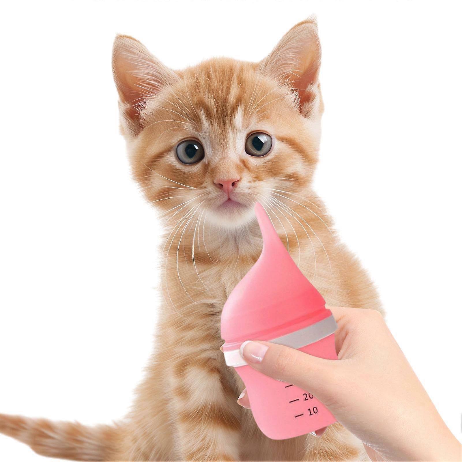 Cat Milk Bottle Reusable Puppy Feeder 40 Ml Capacity Portable Small Pet Bottle Pink 16/17