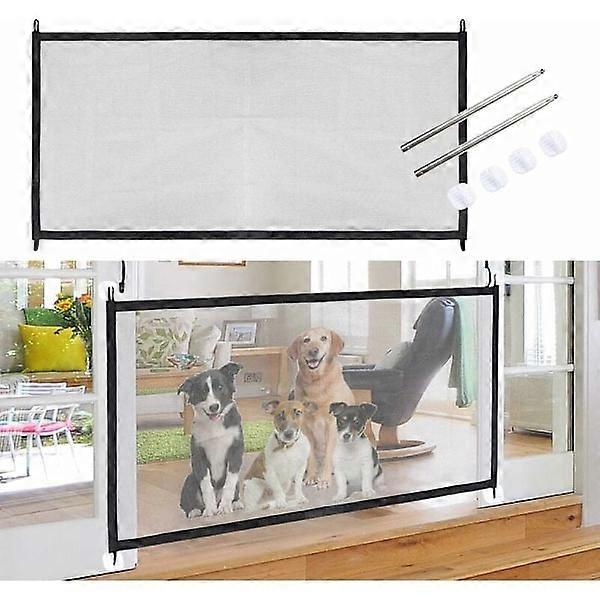 Mesh Dog Gate Retractable Safety Gate for Dogs Children Foldable Pet Net B