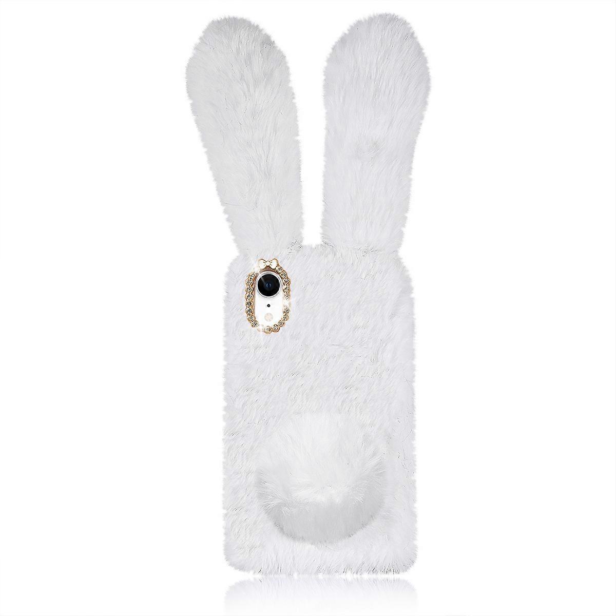 Plush Phone Case for White Comfortable Warm Hand Cover with Full Protection and Precise Cutouts