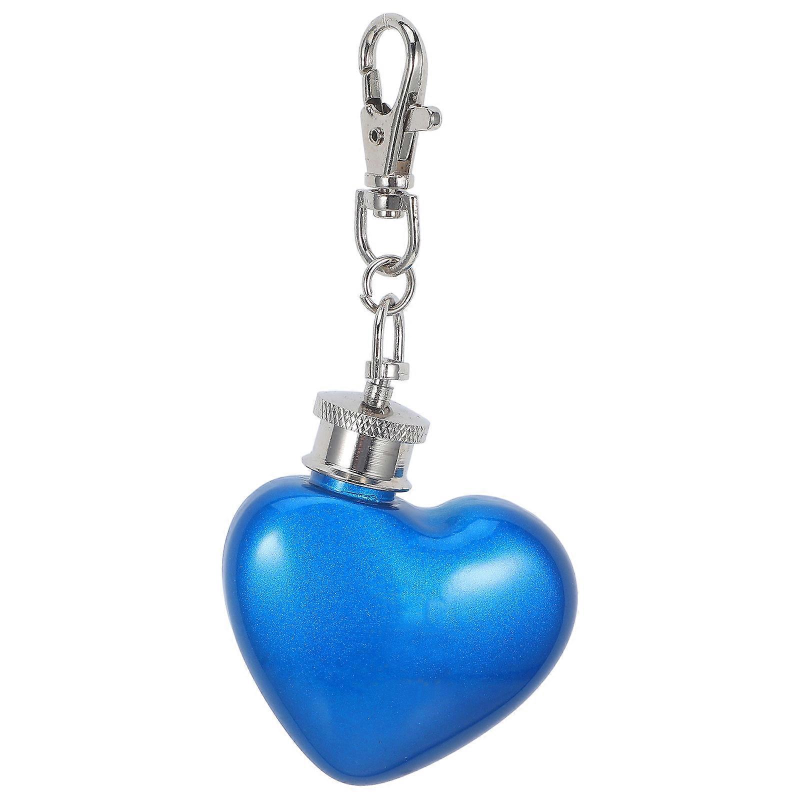 Heart-Shaped Pocket Flask Compact Flask For Camping Outdoor Activities Blue 1Pcs